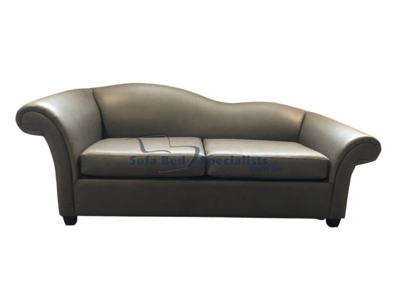 Meredith Chaise Sofa Bed in Wortley Coronet Grey Leather