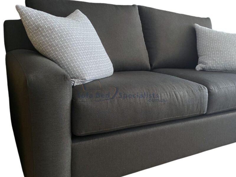 Mosman 2.5 Seater Square Arm Sofa Bed Zepel FibreGuard Convoy Charcoal e2