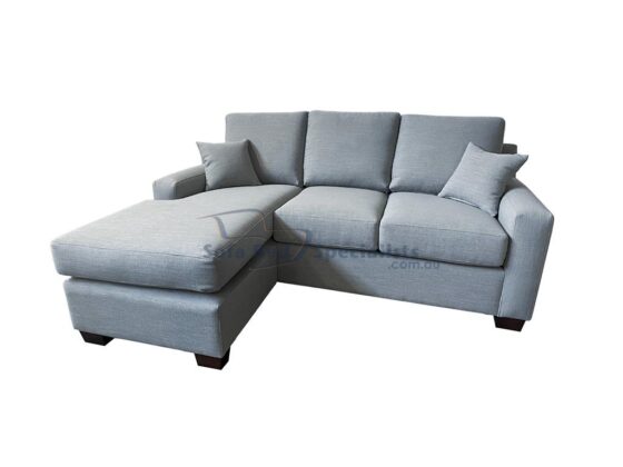Mosman Square Arm Modular Sofa Bed with Reversible Chaise in Wortley Bellevue Pewter